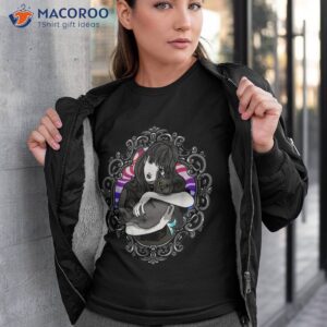 Pastel Goth Girl Gothic Anime Black Kitten Cat Lady Kawaii Shirt