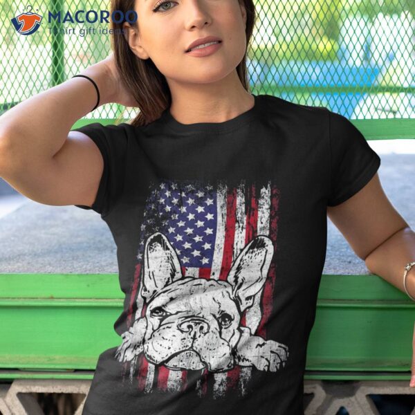 Patriotic French Bulldog American Flag Dog Shirt