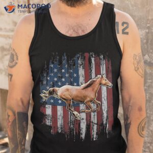 patriotic horse american flag horseback riding farm gift shirt tank top