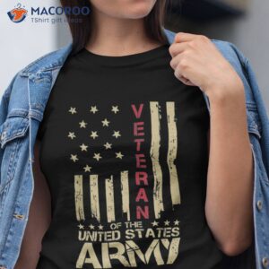 patriotic u s army veteran red line american flag vintage shirt tshirt