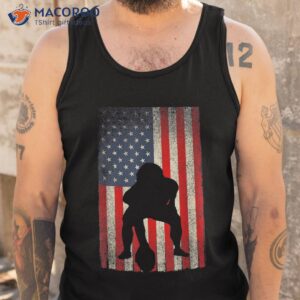 patriotic usa flag american football season party lineman shirt tank top
