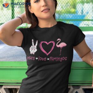 peace love flamingo tshirt hand sign heart lovers shirt tshirt 1