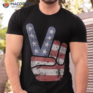 peace sign american flag vintage usa t shirt tshirt