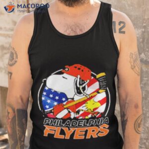 philadelphia flyers ice hockey snoopy and woodstock nhl shirt tank top