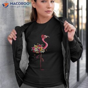 pink flamingo flockers watercolor hawaiian flowers lover shirt tshirt 3