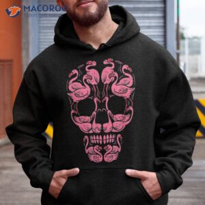 pink flamingo skull breast cancer awareness halloween shirt hoodie