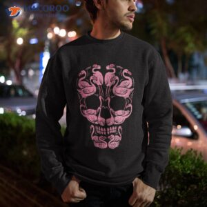 pink flamingo skull breast cancer awareness halloween shirt sweatshirt