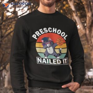 preschool nailed it dabbing american cat graduation cap boys shirt sweatshirt