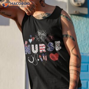 pride nurse usa flag stethoscope patriotic nurse 4th of july shirt tank top 1