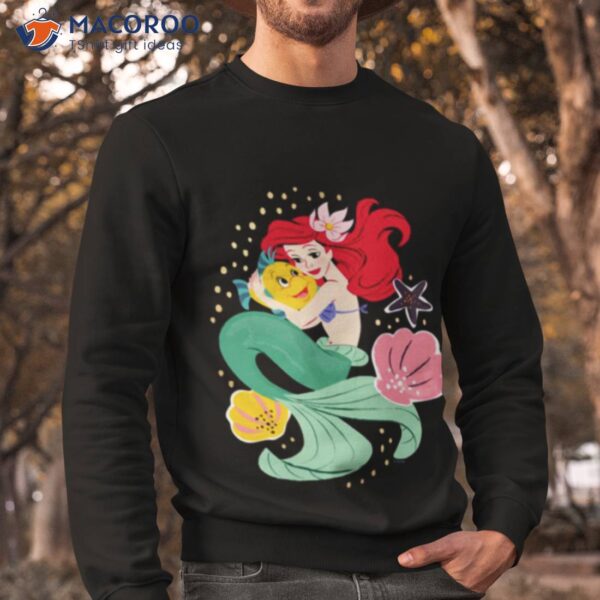 Princess Ariel Holding Flounder Illustration Shirt