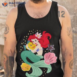 princess ariel holding flounder illustration shirt tank top