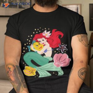 princess ariel holding flounder illustration shirt tshirt