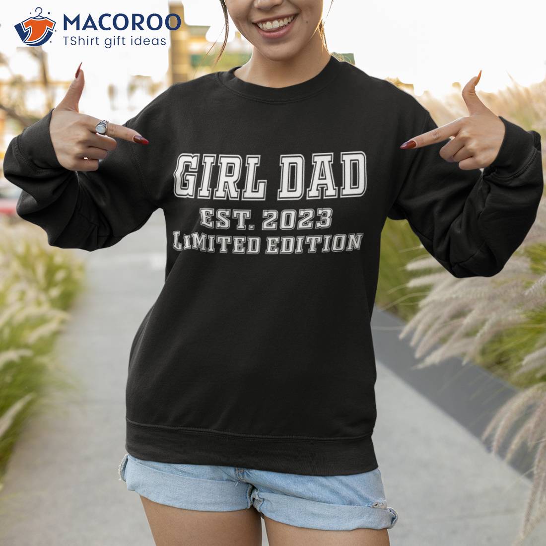 Proud Girl Dad Est 2023 Father Fathers Day Gift For Shirt