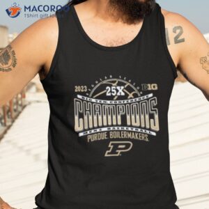 purdue boilermakers big ten champs basketball 2023 25x black shirt tank top 3