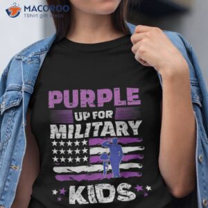 Purple Up For Military Kids Month Usa Flag Shirt