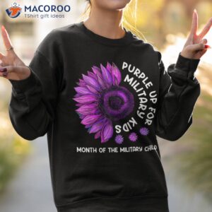 purple up for military kids sunflower for military childs shirt sweatshirt 2