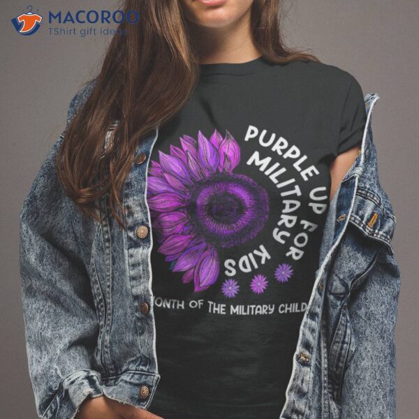 Purple Up For Military Kids Sunflower For Military Childs Shirt