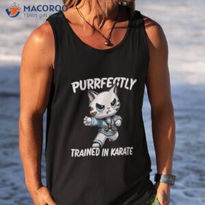Purrfectly Trained In Karate Cat Shirt 3 purrfectly trained in karate cat shirt tank top