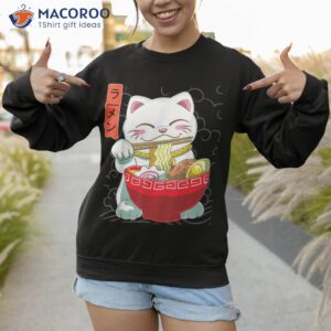 ra cat neko kawaii anime japanese noodles gift lucky cats shirt sweatshirt