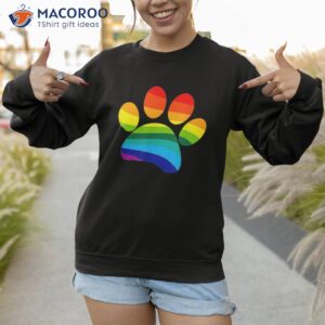 rainbow dog paw print shirt i love dogs sweatshirt