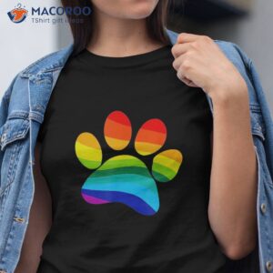 Rainbow Dog Paw Print Shirt – I Love Dogs