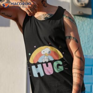 rainbown art peanuts snoopy woodstock hug shirt tank top 1
