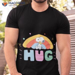 rainbown art peanuts snoopy woodstock hug shirt tshirt