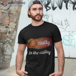 Rally In The Valley Phoenix Flaming Basketball Retro Sunset Shirt