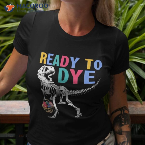 Ready To Dye Egg Hunting Squad Kids Dinosaur Easter Shirt