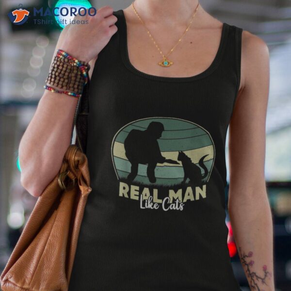 Real Man Like Cats Catlovers Funny Retro Shirt