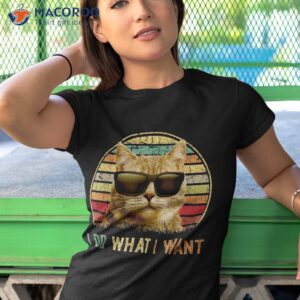 Retro 70s 80s 90s Meowy Cat I Do What Want – Funny Shirt