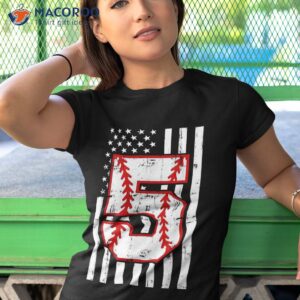 retro american flag 5th birthday vintage baseball shirt tshirt 1