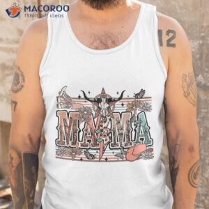 retro bull skull western howdy mom country mama mothers day shirt tank top