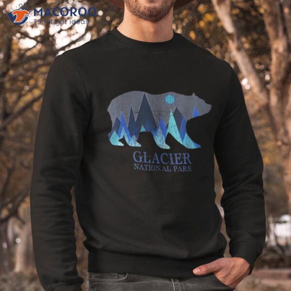 Retro Glacier Grizzly Bear National Park Shirt