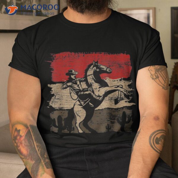 Retro Horse Riding Western Cowboy Shirt