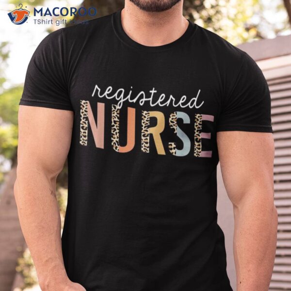 Rn Nurse Leopard Print Registered Nursing School Shirt