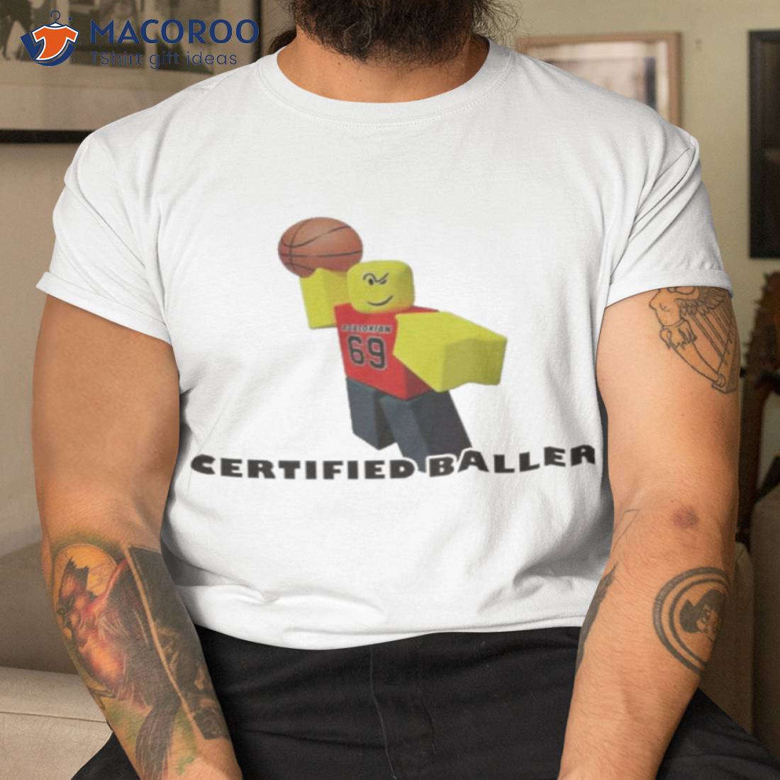 Funny Meme T-shirt Robloxian Certified Baller Tshirt Roblox 