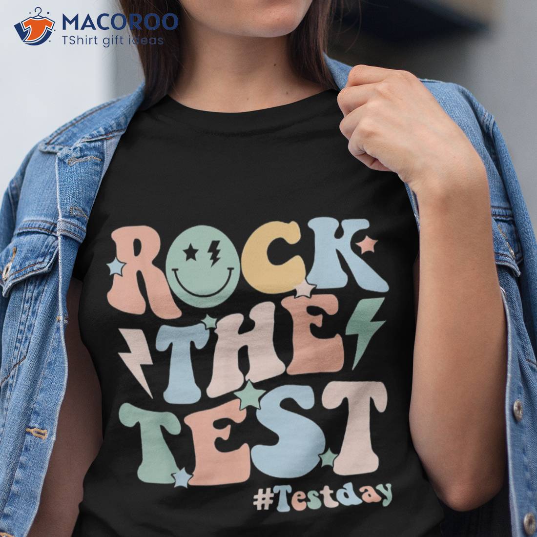 Rock The Test Testing Day Retro Motivational Teacher Student Shirt Rock The Test Testing Day Retro Motivational Teacher Student Shirt