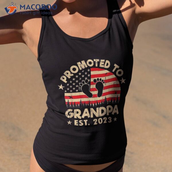 S Promoted To Grandpa 2023 First Time Fathers Day New Dad Gift Shirt