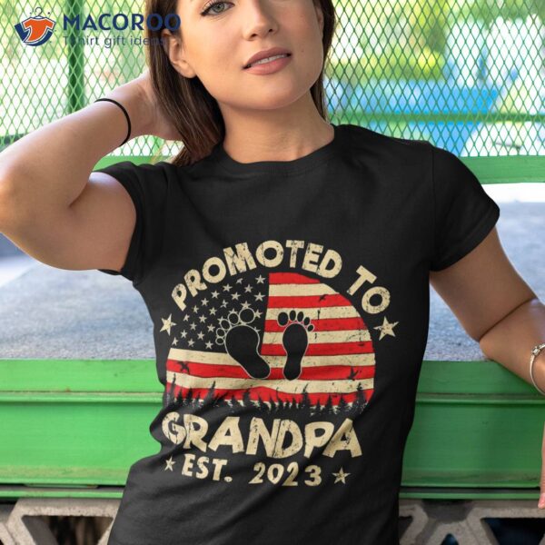 S Promoted To Grandpa 2023 First Time Fathers Day New Dad Gift Shirt