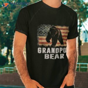 s vintage grandpop bear american flag 4th of july fathers day shirt tshirt