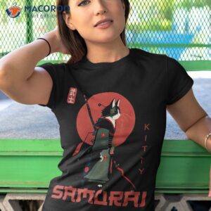 samurai kitty traditional japanese ninja armor cat artwork shirt tshirt 1