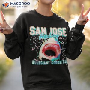 san jose hockey allegiant goods co mascot shirt sweatshirt 2