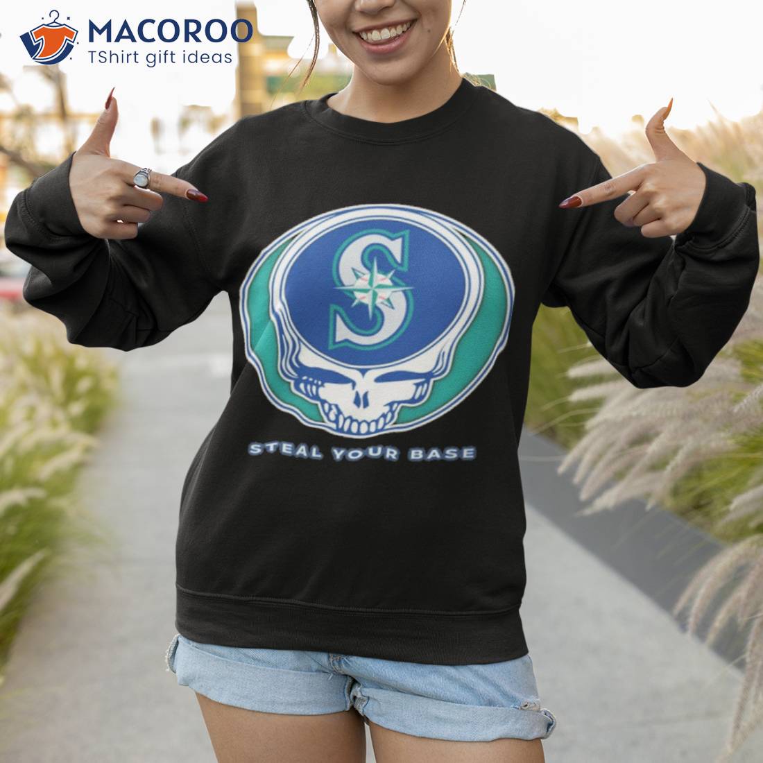 Seattle Mariners Steal Your Base Navy Athletic T-Shirt