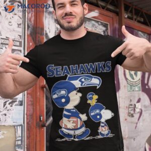 seattle seahawks snoopy plays the football game shirt tshirt 1