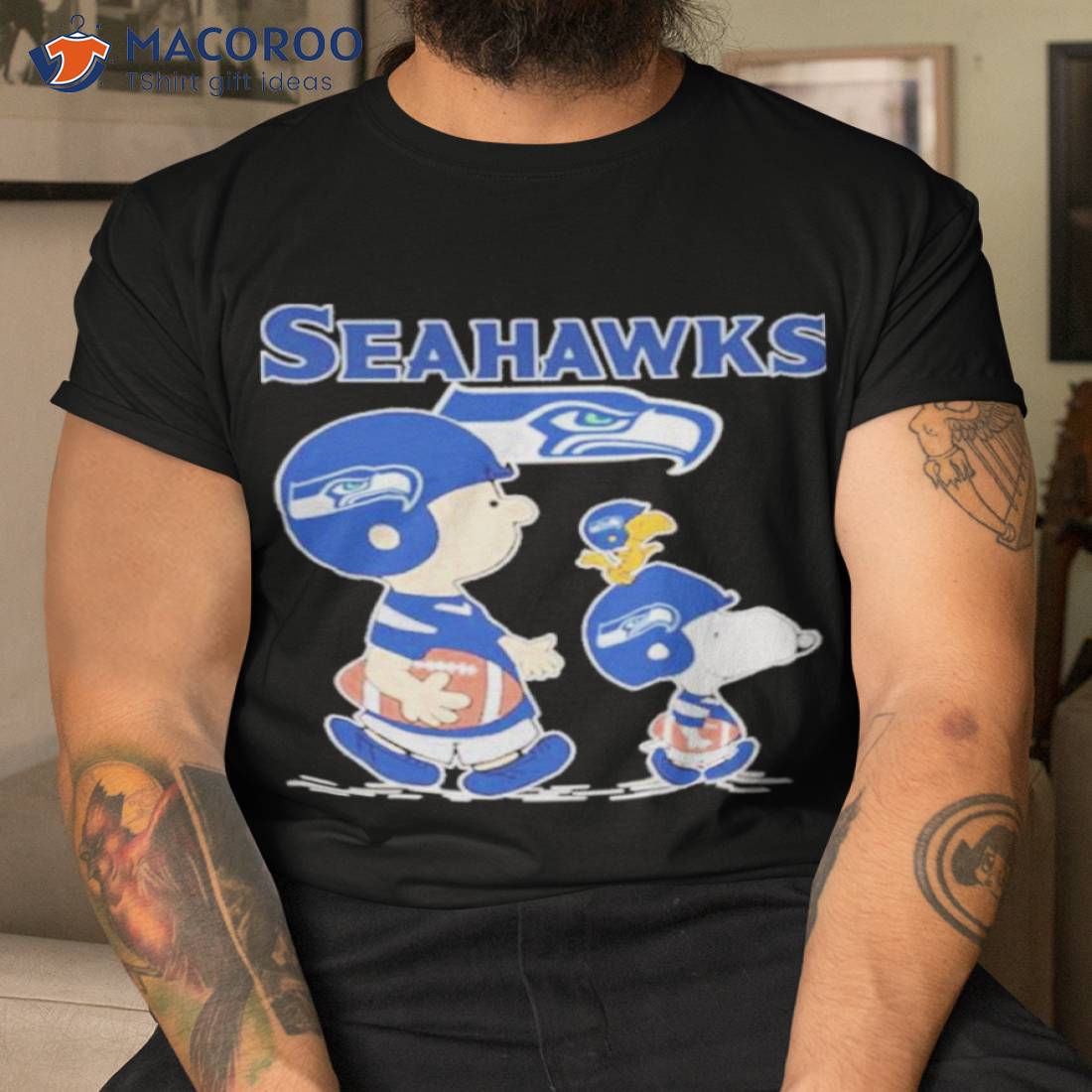 NEW FASHION 2023 Seattle Seahawks T-shirt Graphic Cartoon player gift for  fans