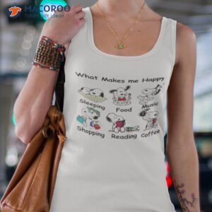 Snoopy What Makes Me Happy Shopping Reading Coffee Shirt 2 snoopy what makes me happy shopping reading coffee shirt tank top 4