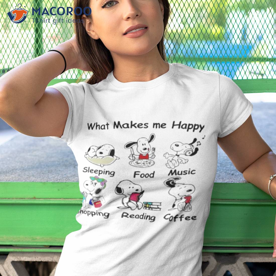 Snoopy What Makes Me Happy Shopping Reading Coffee Shirt Snoopy What Makes Me Happy Shopping Reading Coffee Shirt