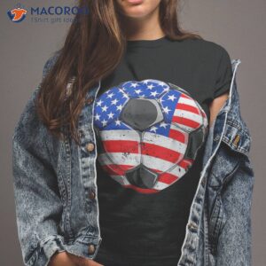 Soccer American Flag 4th Of July Kids Boys Girls Shirt