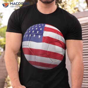 Soccer Red White Blue American Flag 4th Of July Shirt